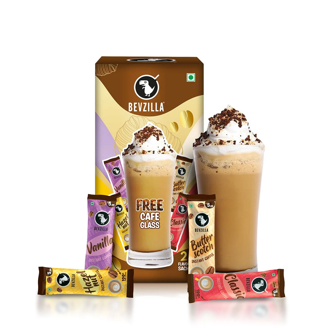 Assorted pack of Coffee Sachets With 25 flavoured coffee sachets + free cafe glass - Image 3