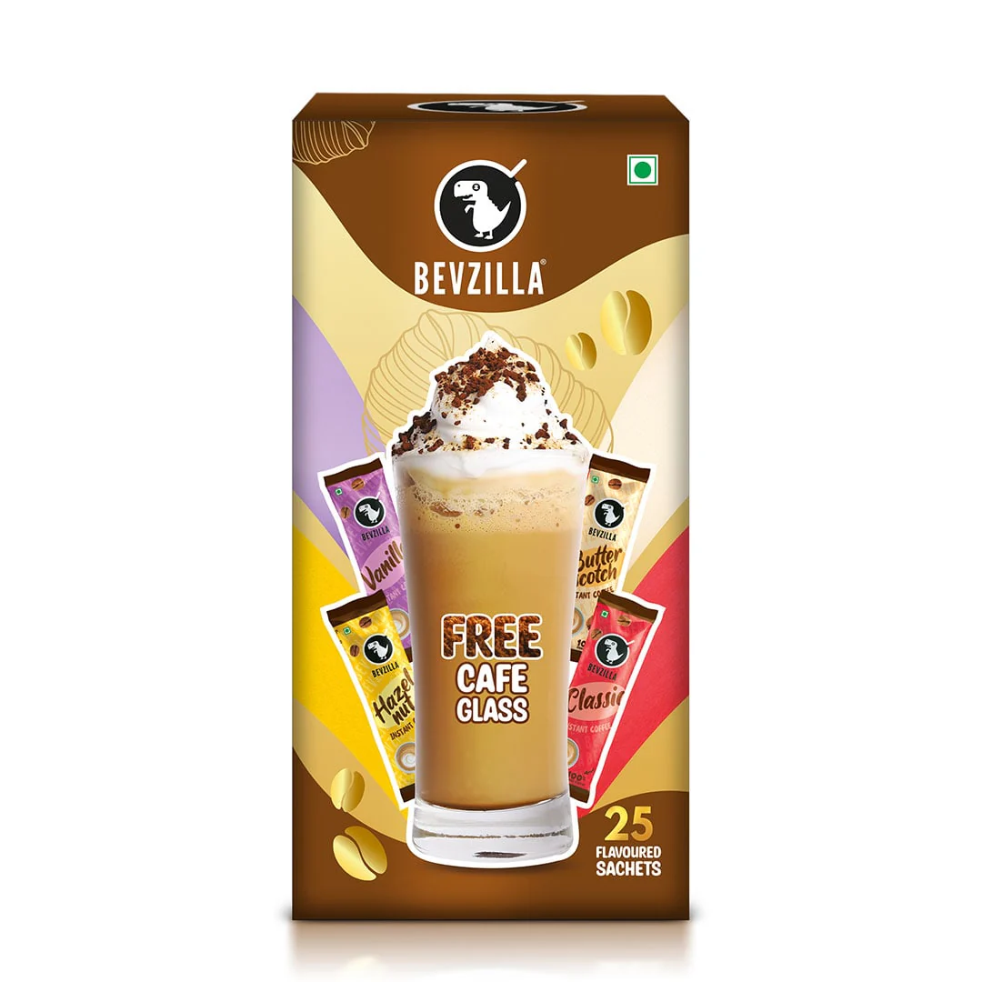 Assorted pack of Coffee Sachets With 25 flavoured coffee sachets + free cafe glass - Image 4