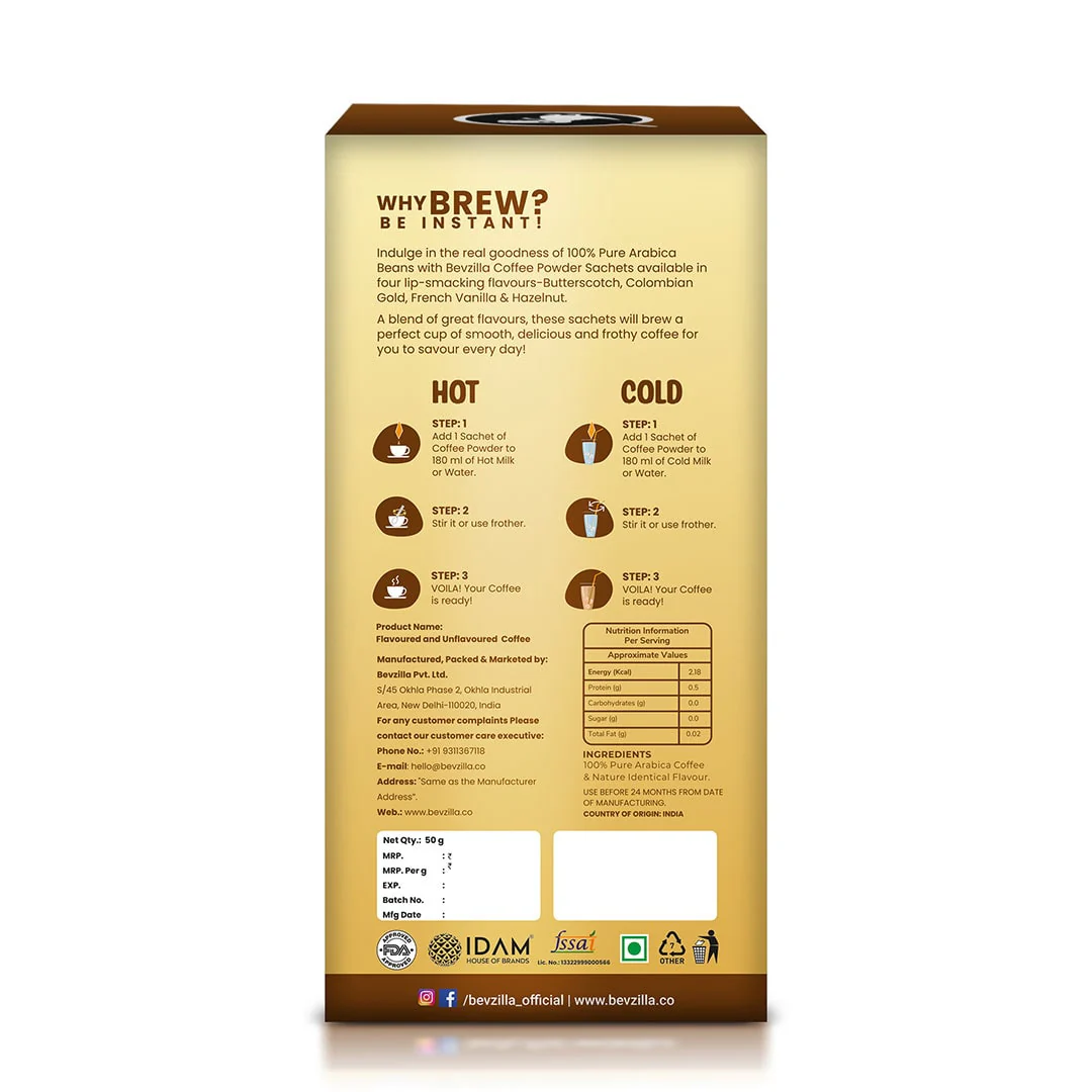 Assorted pack of Coffee Sachets With 25 flavoured coffee sachets + free cafe glass - Image 5