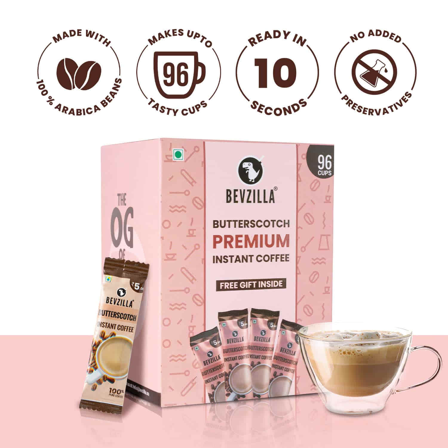96 Butterscotch Coffee Sachets Box (Free Coffee Sachet Inside) - Image 3