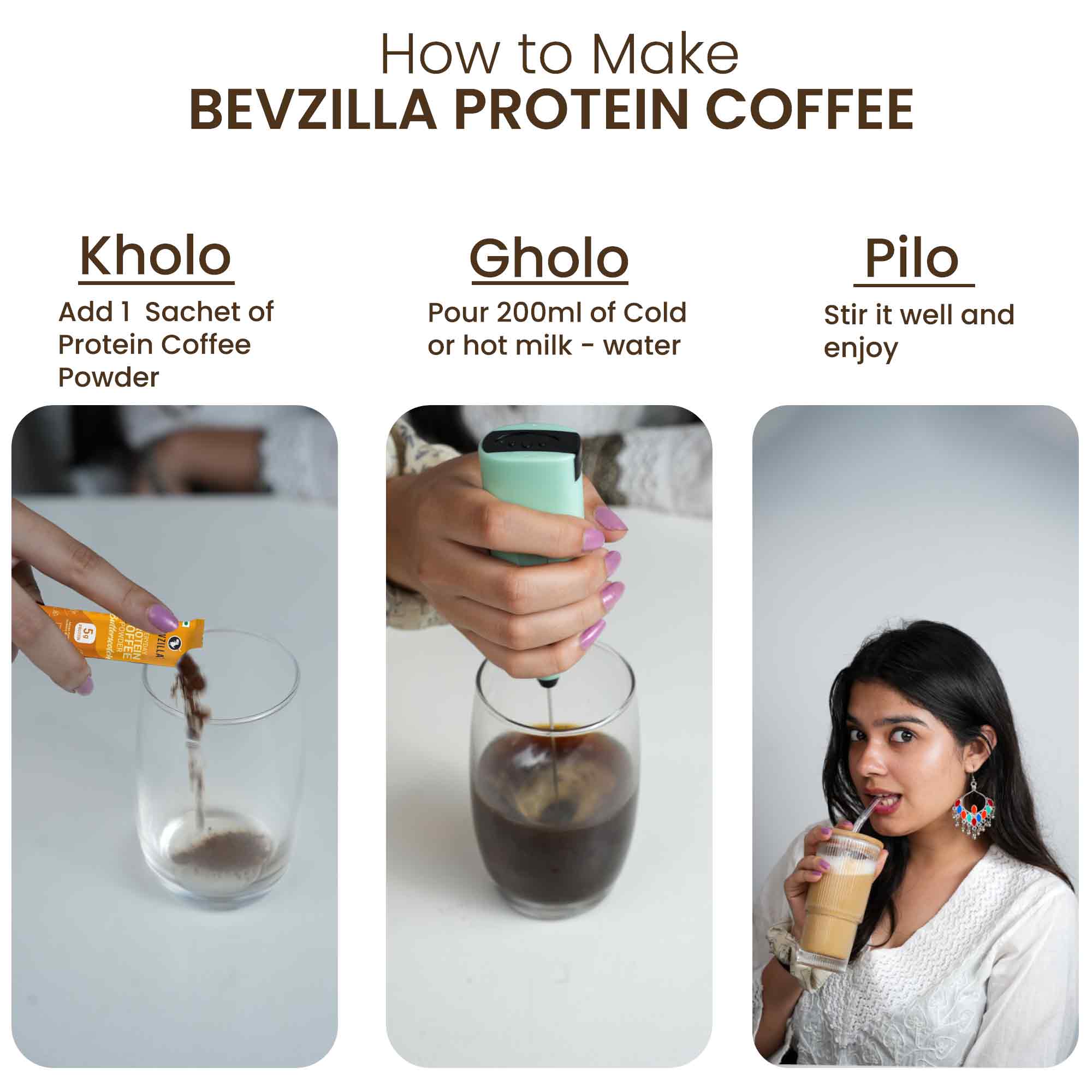 Everyday Protein Coffee - 4 Flavoured Sachets - Image 3