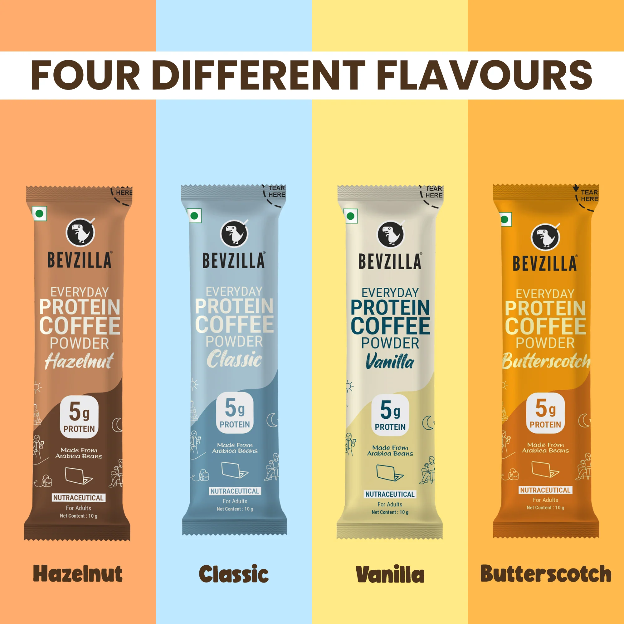 Everyday Protein Coffee - 4 Flavoured Sachets - Image 5