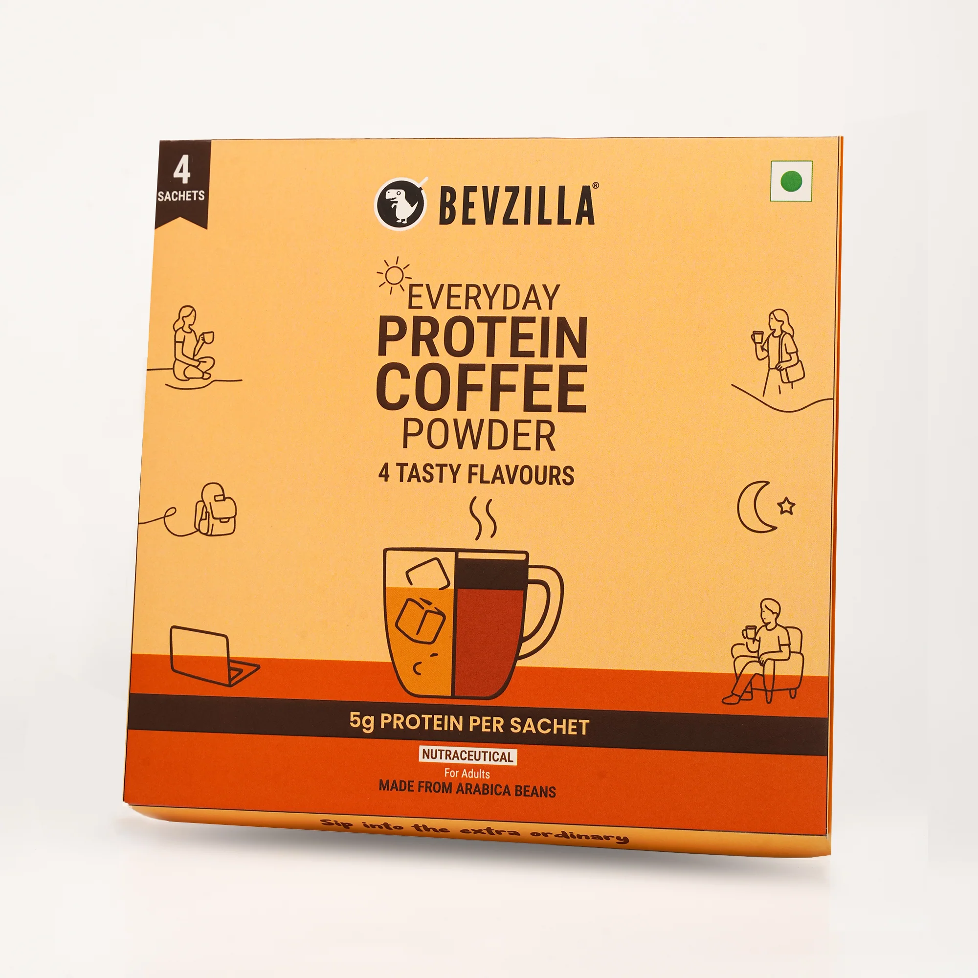 Everyday Protein Coffee - 4 Flavoured Sachets - Image 9