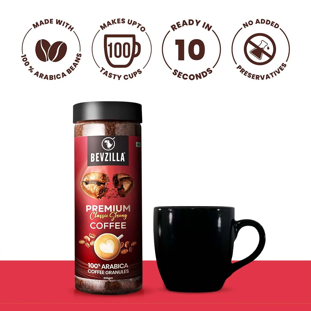Premium Classic Strong Coffee Powder 200gm + Free Coffee Mug - Image 2
